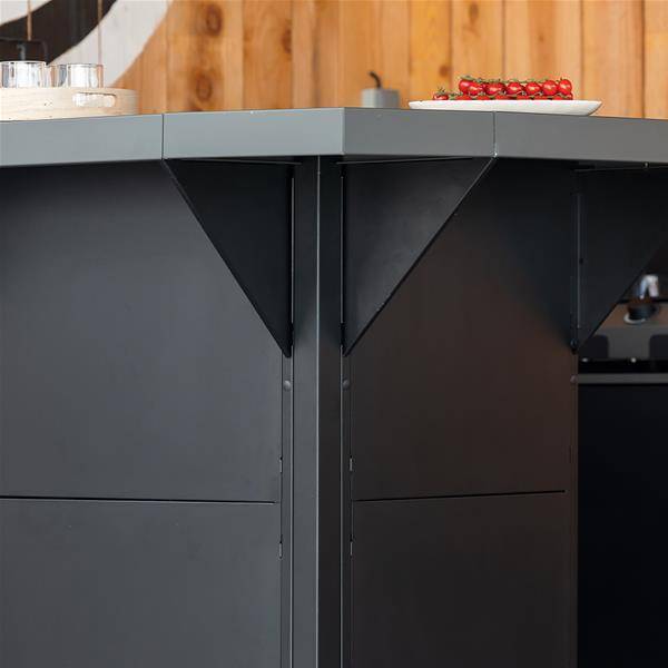 Module de cuisine d'extérieur Comptoir carré d'angle pour Modulo ou Felix 35 cm Gris cargo ENO - MOD2970