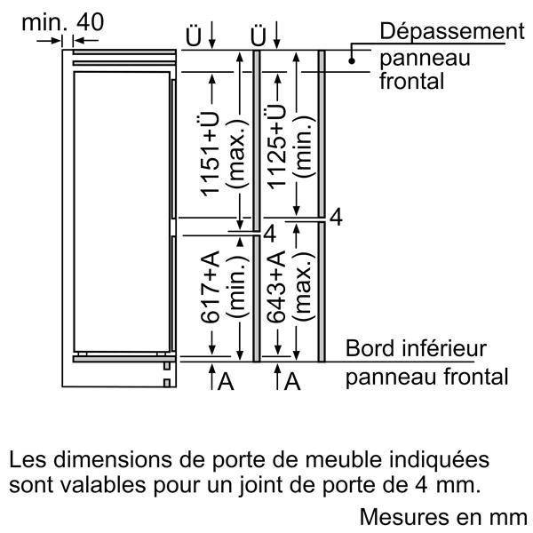 Réfrigérateur intégrable combiné SIEMENS - KI87VVFE1
